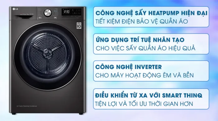 Máy sấy LG Heatpump được tích hợp nhiều công nghệ tiên tiến